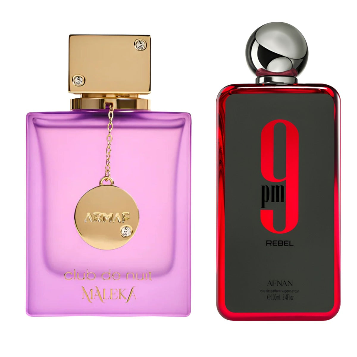 COMBO - ARMAF CLUB DE NUIT MALEKA AND AFNAN 9 PM Rebel Rawzera Perfumes